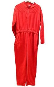 NWT vintage 90’s red quilted sears onsie lounge cozy jumpsuit