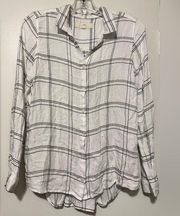 Thread & Supply white and black long sleeve button up size S