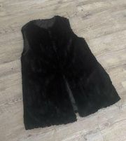 Betsy Johnson Black Fuzzy Long Vest