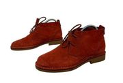 Hush Puppies Moyen Size 8.5 Burnt Orange Suede Lace Up Tassels Ankle Boots