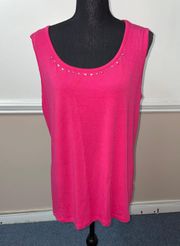 Women’s Large Hot Pink Tank Top with Beads