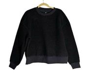 NWT Everlane Black ReNew Fleece Oversized Crew Recycled Polyester Sweater Medium