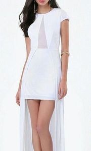 Bebe • Maxi Overlay Dress • White • Sheer Front • XXS • NWT $149