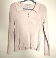 Silk blend polo Henley blouse