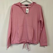 Gibson Look Women’s Fleece Kanga V Neck Hoody Mauve Light Size Medium NWT