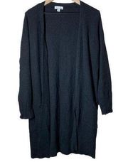 Allison Joy Black Waffle Long Cardigan Size Small