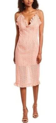 NWT Revolve C/MEO Collective Runaways Eyelet Midi Dress in Sherbet Size XS