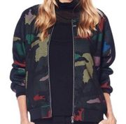 Gracia camo fishnet overlay bomber jacket