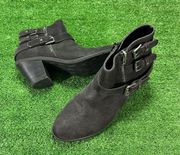 Ruff Hewn RH Dikson Ankle Boots Women's 10M Black Faux Leather Zipper