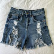 Zumiez Almost Famous High Waisted Distress Jean Shorts Size Extra Small