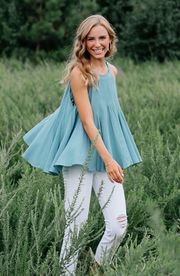 Teal Tank Top Blouse 