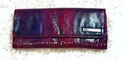 Kenneth Cole Reaction snake print faux leather wallet pink purple