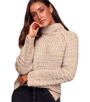 Lulu’s Snuggle Weather Taupe Knit Turtleneck Sweater S