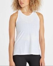 SPANX Perforated White Racerback Tank Top Tee Size Large