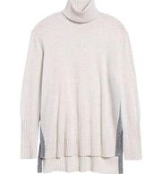 Zella Sweater XS Xsmall Cream Gray Cashmere Turtleneck Long Sleeve Wool Tunic