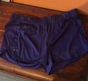 Under Armour  Women's Heat Gear Purple Semi-Fitted Mesh Running Shorts