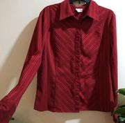 EAST 5th Deep cherry red metallic Button down