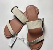 Old Navy Women's Double Strap Buckle Sandals Bone Sz 10