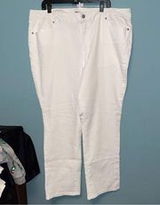 D Jeans Straight Leg White Jeans Size 22W