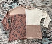 Leopard Print Patchwork Sweater