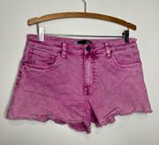 Kut from the Kloth Jane high rise short pink raw hem size 10