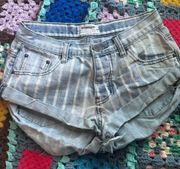 One Teaspoon Bandit Rocky Blue Stripe Denim Shorts Size 22