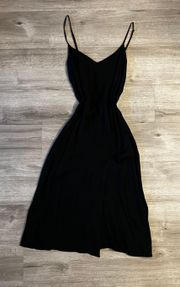 Black Slip Midi Dress