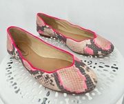 Juicy Couture leather snake skin print ballet flats shoes