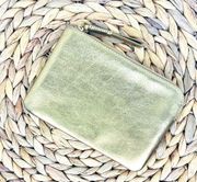 Aritzia clutch Auxiliary Gold Leather Zipper Pouch