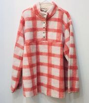 Boutique Buffalo pink white Sherpa jacket sz 2X