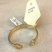 Crown & Ivy Hinged Bangle Bracelet - Gold Tone jewelry