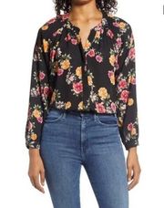 NWT GIBSON Blouson Sleeve Blouse Fleur Bloom