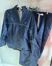 Nike Vintage 90s 2-Piece Waterproof Navy Track Suit