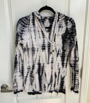 Black And White Tie Dye Hoodie