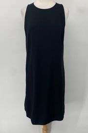 Chloé Mini Shift Dress Silk Sleeveless Round Neck Pockets Black Womens size 10