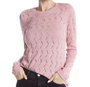 NEW 14th & Union Pointelle Knit Sweater Pink Women’s Size Medium Cozy