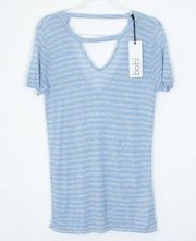 Bobi Striped V-Neck Short Sleeve Top Size Small NWT