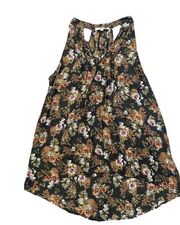 RO&DE Floral Sleeveless Racerback Blouse with Pintuck Details