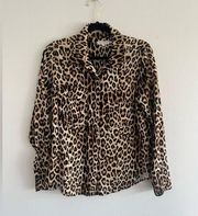 Good American 2 Leopard Print Button Down Shirt