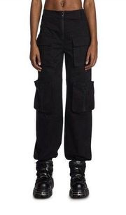 Dolls Kill Poster Grl Multi Pocket Cargo Pants Womens  High Waist Zipper Size S