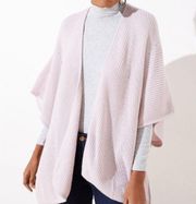 Ann Taylor Loft Pointelle Open Front Kimono Sweater Wrap Pink Purple XS/S