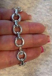 Large silver circle loop bracelet