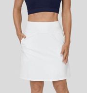 Halara High Waisted Pocket Split 2-in-1 A Line Golf Skirt in White Size S NWT