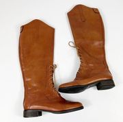 Joie Tan Tall Lace Up Riding Boots Leather Size 36