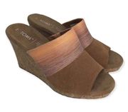 Toms Womens Monica Slide Sandals Multicolor Cork Platform Heels Slip Ons 8