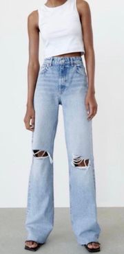 Ripped Wide Leg Jeans