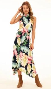 💕VERONICA M💕 Smocked Waist Halter Maxi Dress Floral