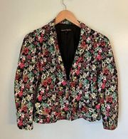 NANETTE LEPORE 0 floral zip front blazer jacket