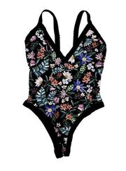 One Piece Floral High Cut Adjustable Shoulder Straps | Size Small