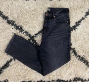 Black Straight Crop Jeans